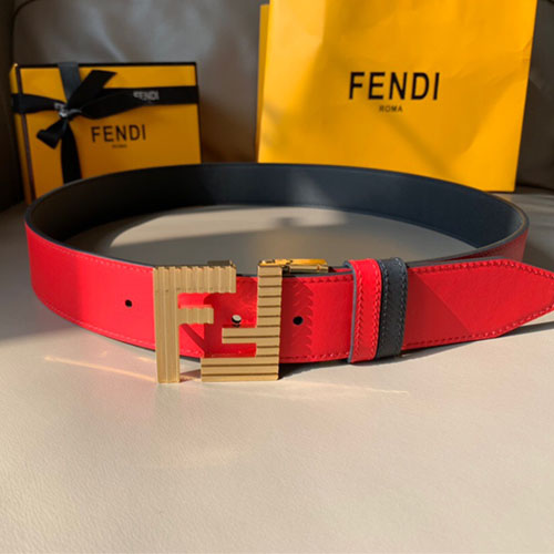 펜디 남성신상  양면용벨트 FD2224  레드 금장