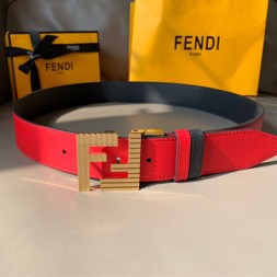 펜디 남성신상  양면용벨트 FD2224  레드 금장