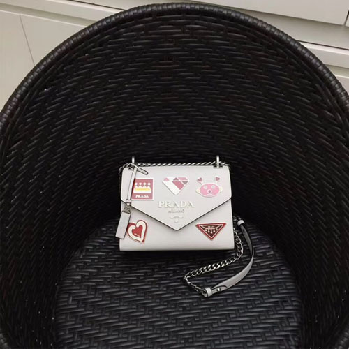 프라다 신상 사피아노 가죽 크로스백 1BD127 화이트