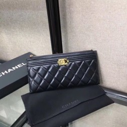 샤넬 스몰 포켓 클러치 A84107 램스킨 블랙 금장