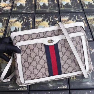 구찌 오피디아 GG 수프림 미디엄 숄더백 523354 화이트