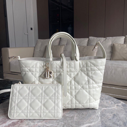 디올 TOUJOURS 미디엄 백 M2821 화이트