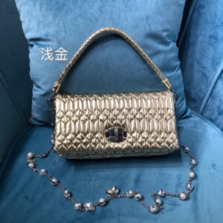 미우미우 크리스털 가죽 백 5BD417 골드