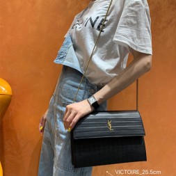 입생로랑 크링클드 빅투아르 체인 백 555085 블랙