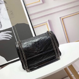 입생로랑 니키 미듐 숄더백 498894 블랙 은장