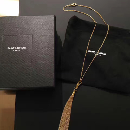 입생로랑 모노그램 미니 태슬 목걸이 470302 골드