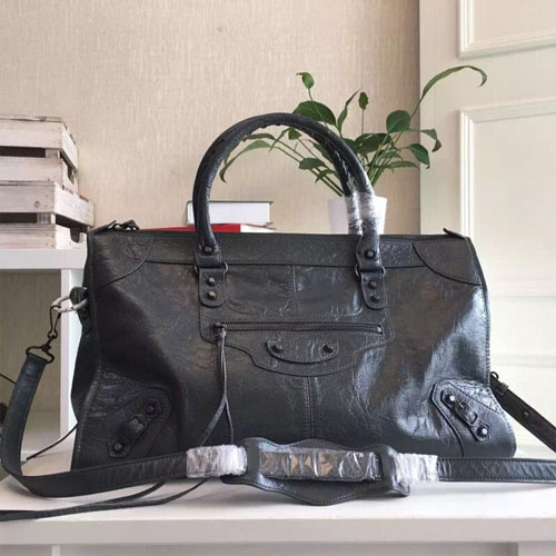 발렌시아가 워크 토트백 327A108 그레이 메탈