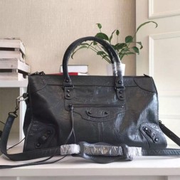 발렌시아가 워크 토트백 327A108 그레이 메탈