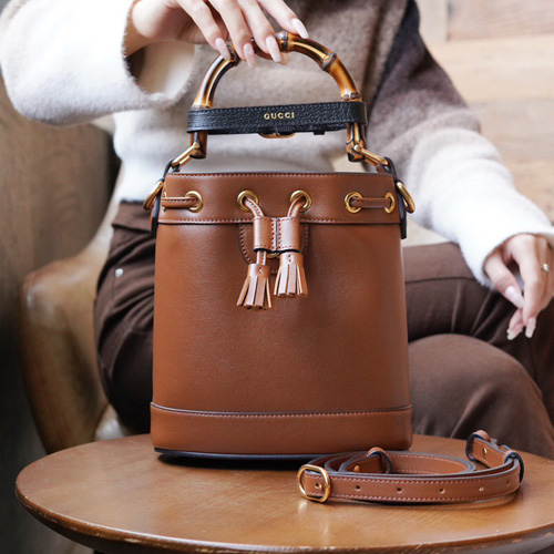 구찌 다이애나 미니 버킷백 724667 브라운