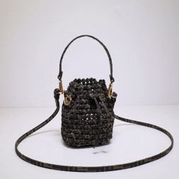 펜디 캔버스 몬트레조 버킷백 6F1891 브라운