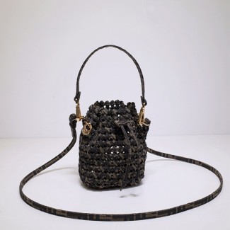 펜디 캔버스 몬트레조 버킷백 6F1891 브라운