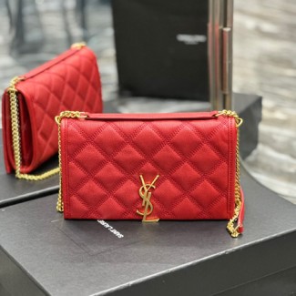 생로랑 베키 퀼팅 체인 숄더백 585031 레드