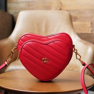 구찌 인터로킹 G 미니 하트 숄더백 751628 레드