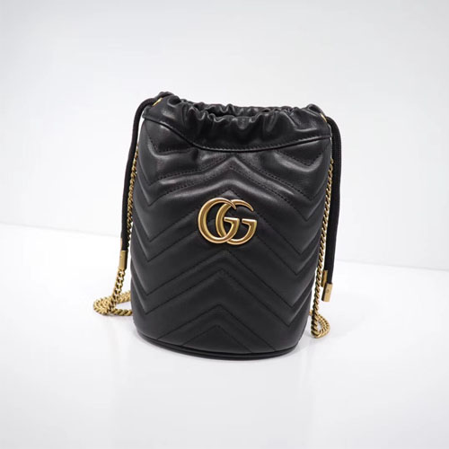구찌 GG 마몽 미니 버킷백 575163 블랙