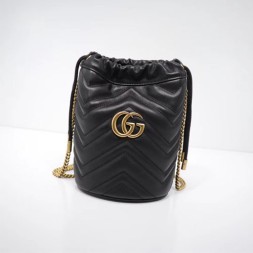 구찌 GG 마몽 미니 버킷백 575163 블랙
