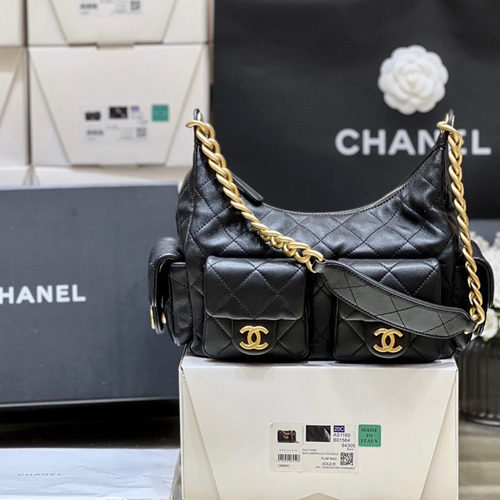 샤넬 맥시 호보백 미듐 램스킨 AS5339