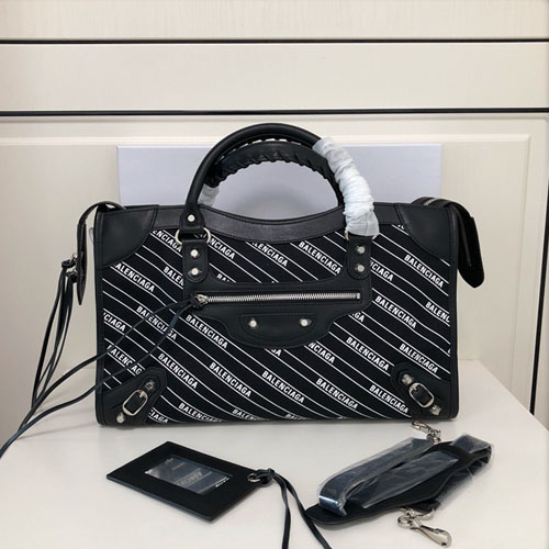 발렌시아가 클래식 스트라이프 라지 시티백 300298 블랙