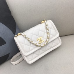 샤넬 20FW 신상 플랩백 22CM  AS2022 램스킨 화이트