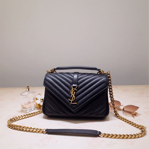 입생로랑 20S/S 모노그램 미디엄 사첼백 487213 블랙 금장