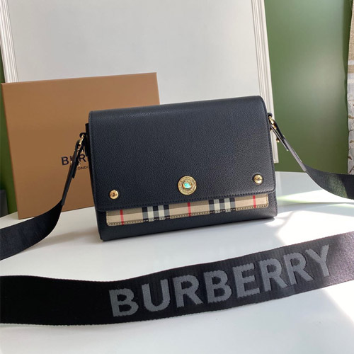 버버리 레더 빈티지 체크 노트 크로스바디 백 80211101