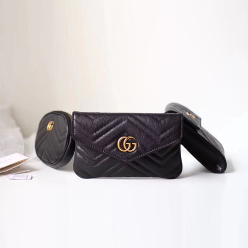 구찌 마몬트 마틀라세 벨트백 524597 블랙