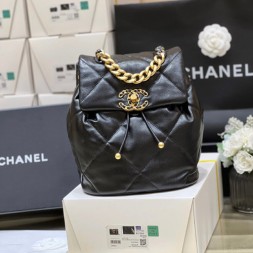 샤넬 24C 19 백팩 AS4223 블랙 램스킨