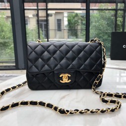  샤넬 CF20  점보백 A1116 램스킨 블랙 금장