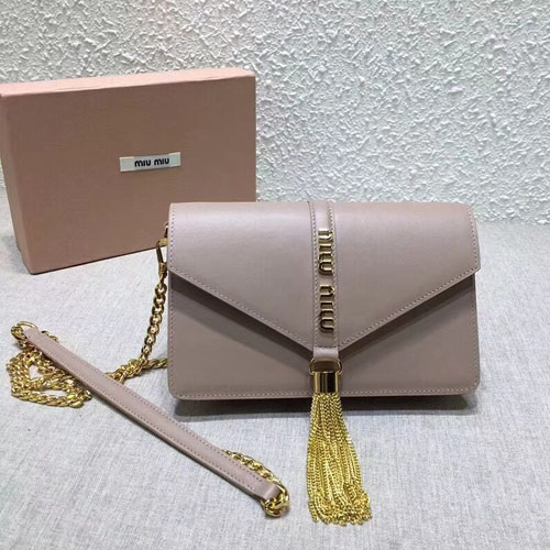 미우미우 가죽 숄더백 5BP004 연핑크