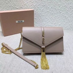 미우미우 가죽 숄더백 5BP004 연핑크