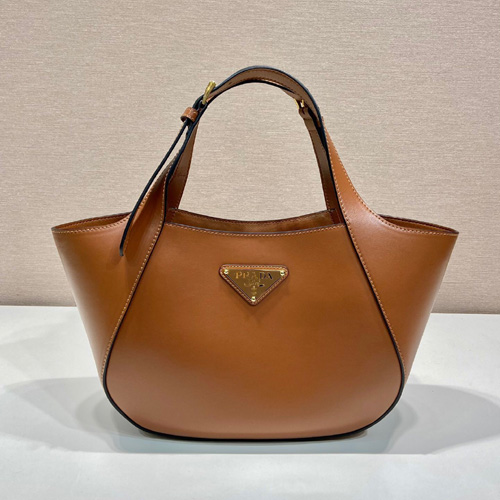 프라다 미디움 레더 토트백 1BG483 카멜