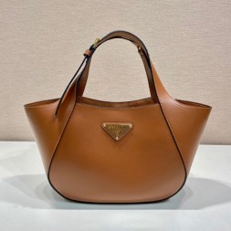 프라다 미디움 레더 토트백 1BG483 카멜