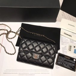 샤넬 클래식 체인 미니백 A84512 램스킨 블랙 금장