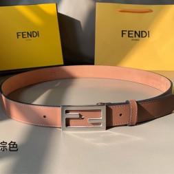 펜디  신상 벨트 FD2216  브라운  은장