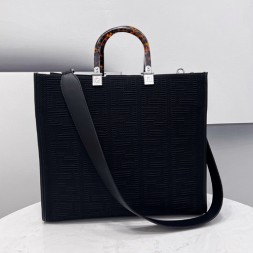 펜디 FF 패브릭 선샤인 미디엄 쇼퍼백 8BH386 블랙