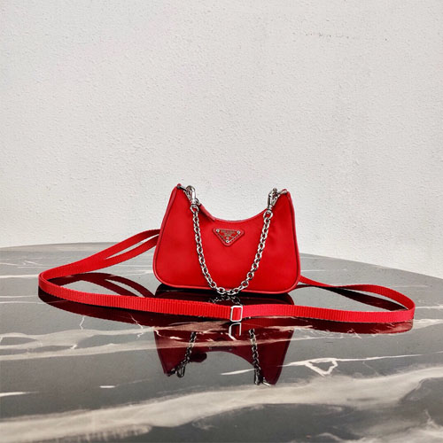 프라다 리에디션 나일론 미니 호보백 1TT122 레드
