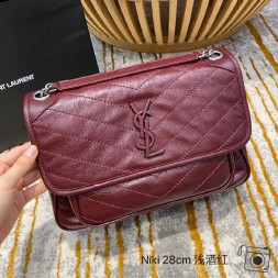 입생로랑 니키 미듐 숄더백 498894 버건디