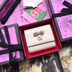 구찌 보우 장식의 가죽 지갑 524294 화이트