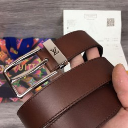 루이비통  신상 벨트 M6002 브라운 은장