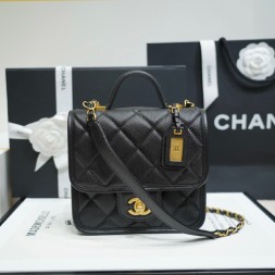 샤넬 스퀘어 탑 핸들 플랩백 AS3652 블랙