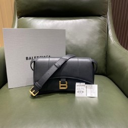 발렌시아가 아워글래스 숄더백 671355 블랙 금장