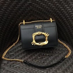 프라다 신상 브론즈장식 숄더백 1BD066 블랙