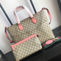 구찌 GG 수프림 파우치 투웨이 숄더백 457356 핑크