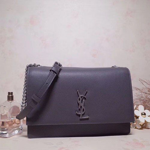 입생로랑 그레인드 가죽 소재의 미디엄 선셋 백 515823 다크그레이