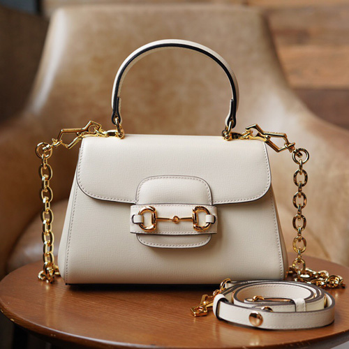 구찌 홀스빗 1955 탑 핸들백 703848 화이트