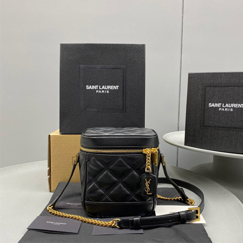 생로랑 까레 퀼팅 80'S 베니티백 649779 블랙