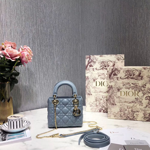 디올 레이디백 미니 M0505 민트 금장