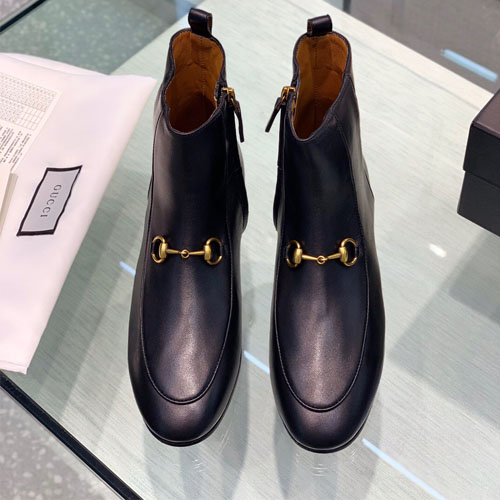 구찌 조던 가죽 앵클 부츠 496619 블랙