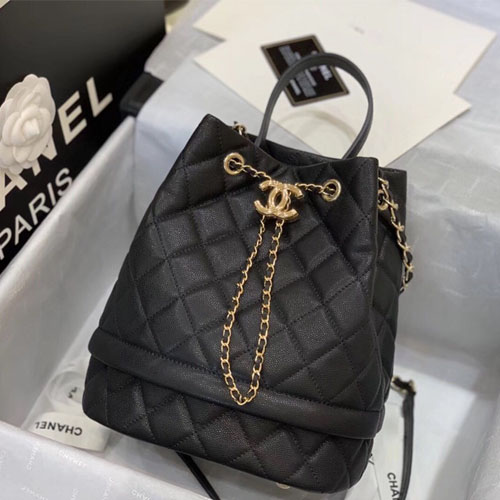 샤넬 신상 미듐 버킷백 AS0895 캐비어 블랙