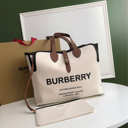 버버리 미디엄 소프트 코튼 캔버스 벨트 백 80103411