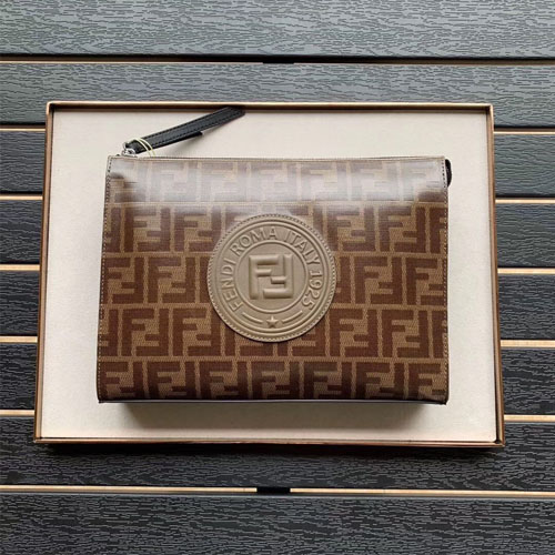 펜디 신상 로고 클러치 7N0078 브라운